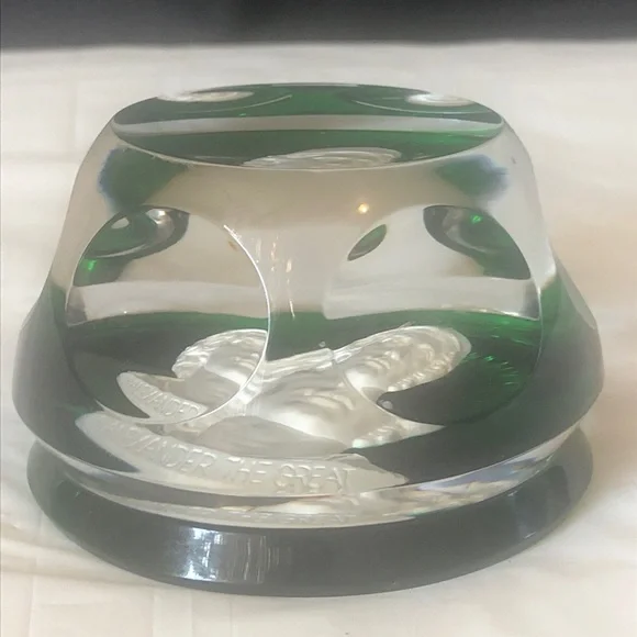 Alexander the Great lead crystal Baccarat paperweight in mint condition